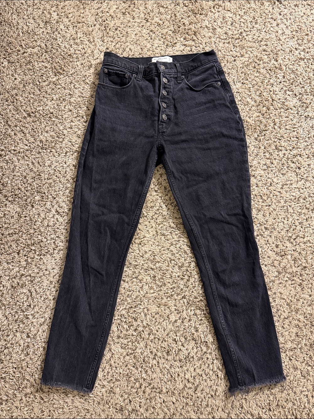 Abercrombie & Fitch High-Rise Black Button-Up Jeans